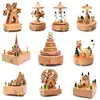 Wind Up Musical Box Wooden Music Box Wood Crafts Retro Birthday Gift Vintage Home Decoration Accessories Valentine's Day Gift 1
