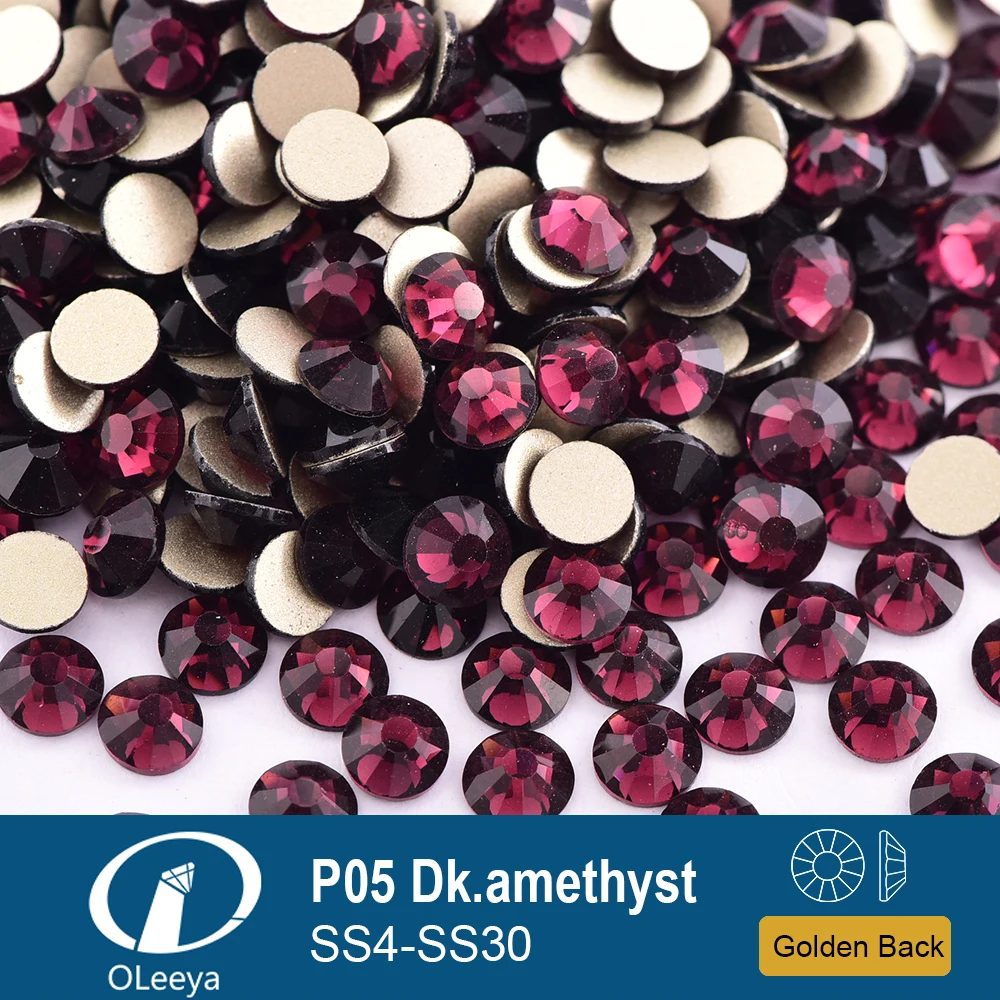 Oleeya SS4-SS30 Glas Kristall nicht Hotfix Strass Gold Flatback Dekor Glitzer Steine Nail Art Zubehör DIY Dekoration – Detail 4