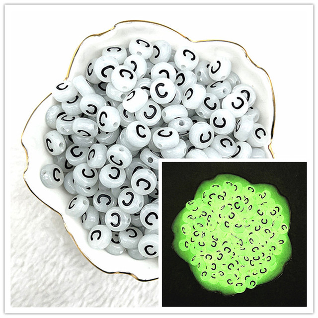 7x4mm A-Z Luminous Beads Letter Beads Acrylic Spaced Beads For Jewelry Making DIY Charms Bracelet