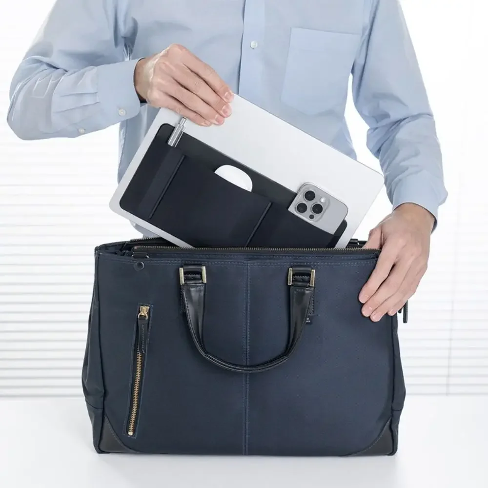 Portable PU Leather Laptop Mouse Holder Self Adhesive Storage Pouch