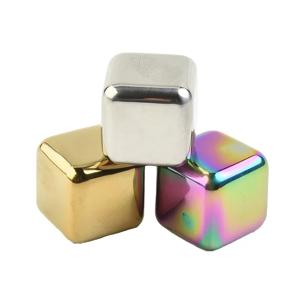 Stainless Steel Whiskey Stones Ice Cubes Wine Beer Cooler Bar Cooler Chilling Stone Rocks For Whiskey Wine Party Bar Tools 1cs