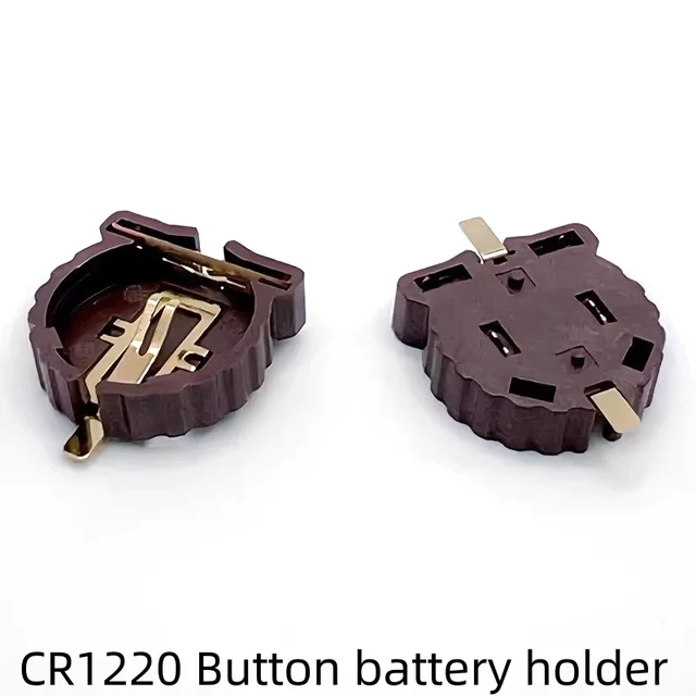 BS-1220-2 Button battery box CR1220 patch gold-plated button battery holder SMT high temperature resistance 280 degrees 1