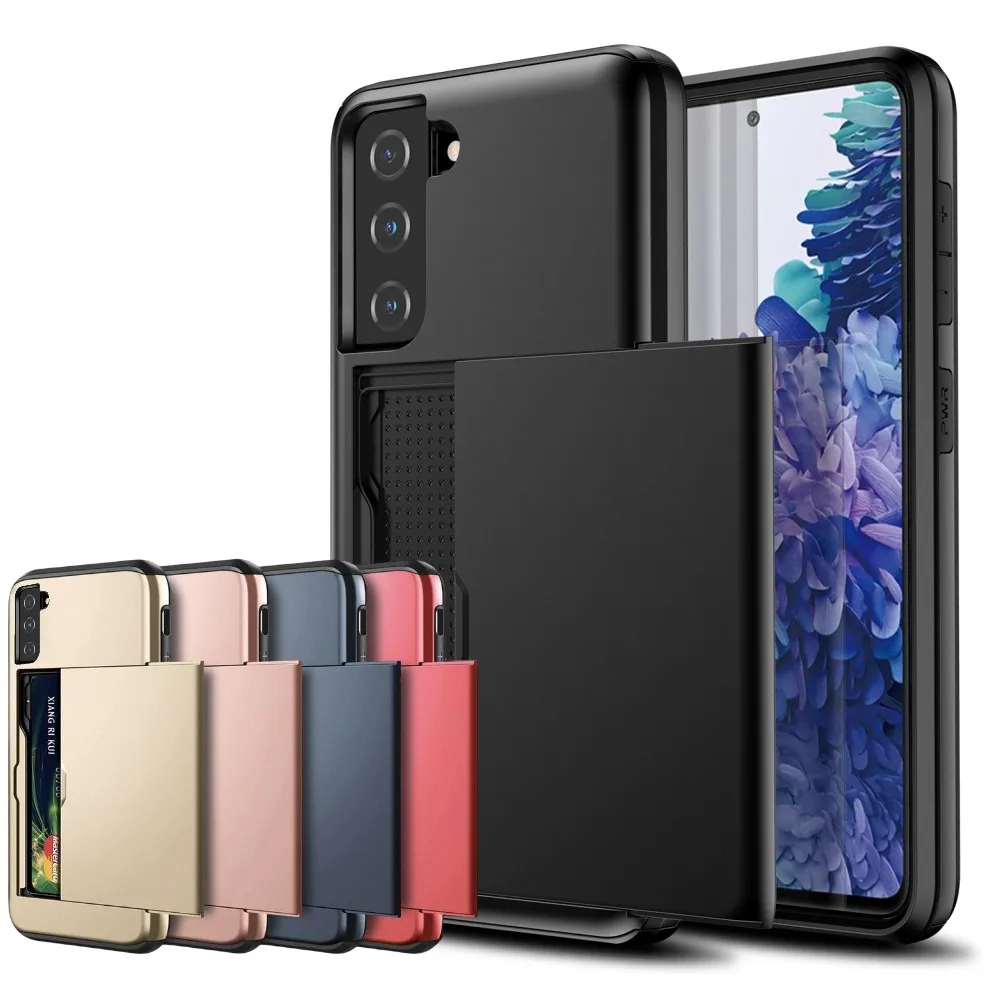 Custodie Aziendali Per Samsung Galaxy S21 S21 Plus S21 Ultra Slide Armor Portafoglio Slot Per Schede Cover Per S21 S21 + S21 Ultra S21Fe Capa