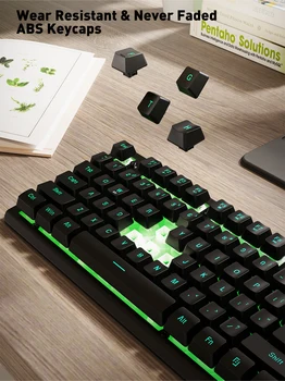 NPET K10 Wired Gaming Keyboard, LED Backlit, Spill-Resistant Design, Multimedia Keys,for Desktop, Computer, PC (Black) 3