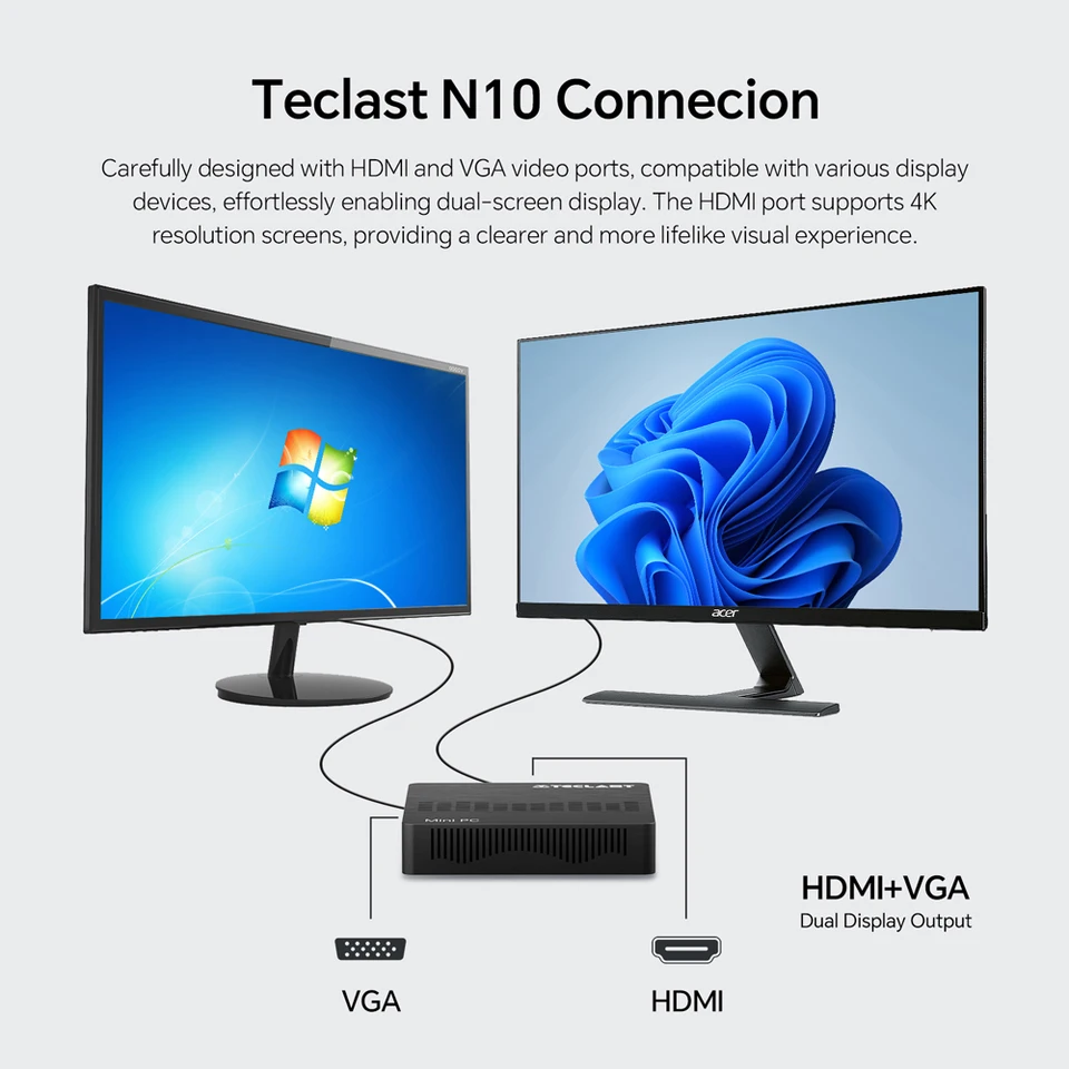 Teclast N10 ミニ PC インテル N4000 Windows 11 プロ DDR4 6