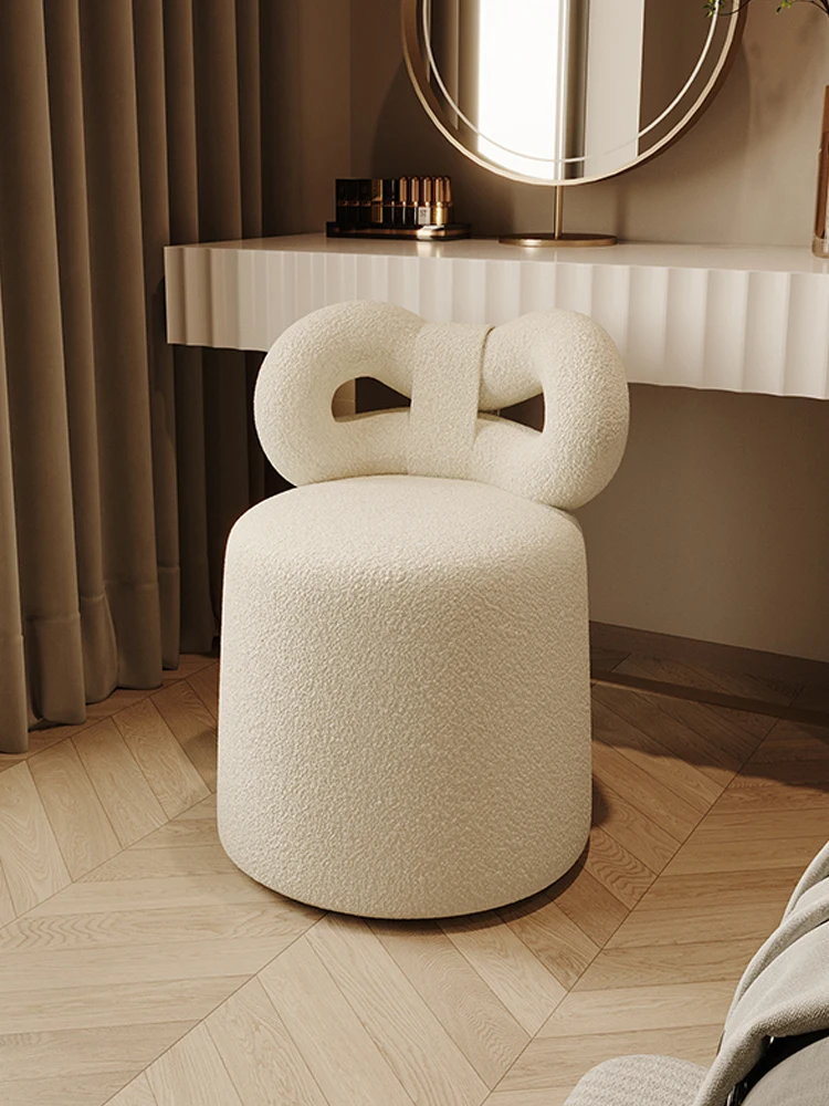 

Bedroom Makeup Chair Luxury Cashmere Bow Living Room Sofa Chair Modern Home Furniture With Backrest Dressing Table Vanity Stools
