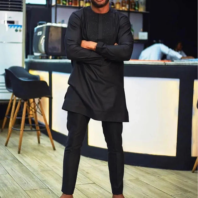 Mide Long Sleeve Dashiki Shirt and Pant - Image 5