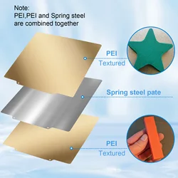 Enhanced Textured Magnetic Build Plate, Spring Steel PEI Sheet, 300x300 Upgrade, - 250x250mm (No Magnetic Base)