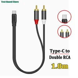 Premium Dual 6.35mm to 3.5mm Type C/RCA Mono Audio Cable - 1.8m (Type C To RCA)