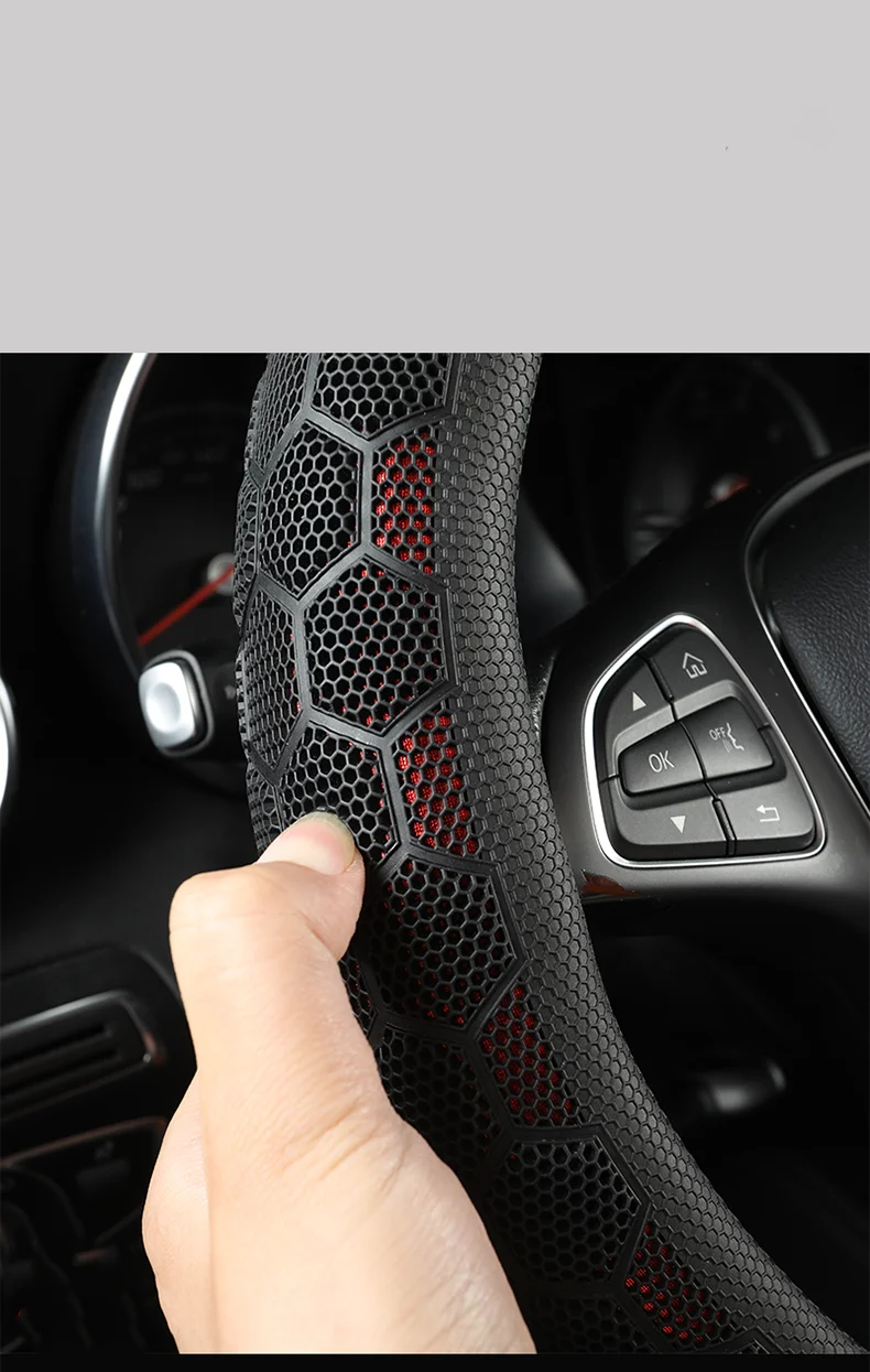 Neue rutschfeste Auto-Lenkradabdeckung für alle Jahreszeiten, verschleißfeste Sommer-Lenkerabdeckung für Männer und Frauen, Auto-Innenzubehör, Auto-Lenkrad-Schutzhülle, Autozubehör – Detail 5
