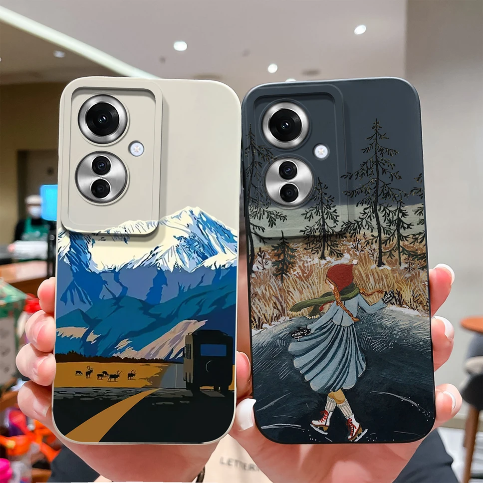 Stylish Cute Girl Shockproof Liquid Phone Cover - Smooth and Fashionable Design