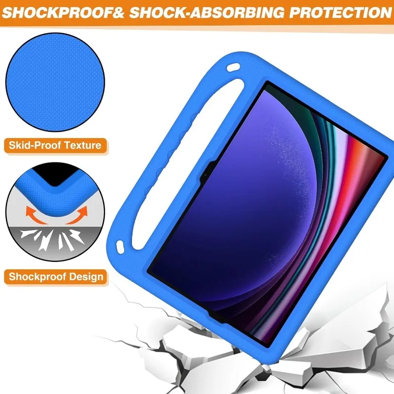 Durable EVA Tablet Case with Adjustable Stand - Vibrant Blue