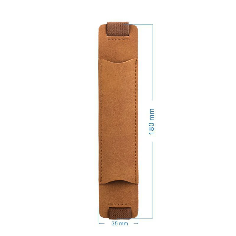 Pen Bag Pencil Case Elastic Buckle Pen Clip Pu Leather Holder Portable Lightweight Office Meeting Supply Hot Sale 18*3.5cm