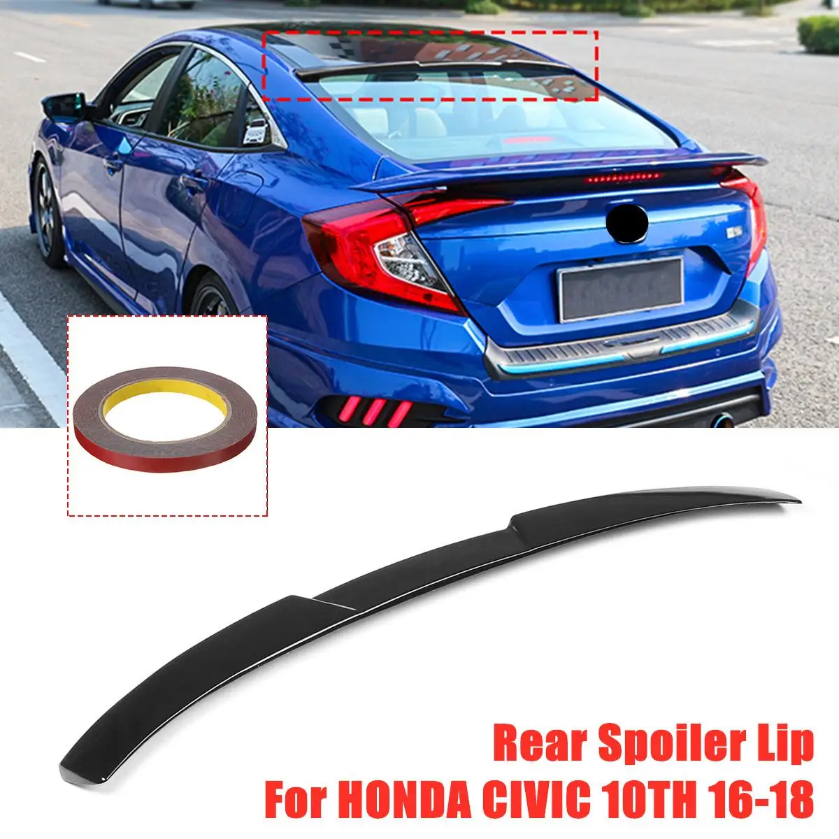 Glossy Black Rear Roof Spoiler Wing Lip Extension For Honda For Civic