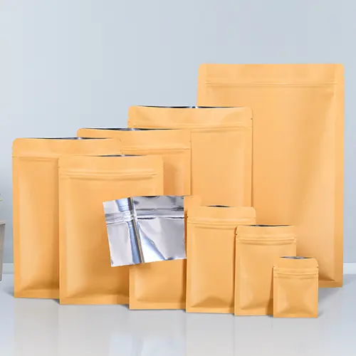 100pcs Zip lock Packing Bags Kraft Paper Stand up Pouch with Window Zipper Packaging Bags for Small Business - Image 6