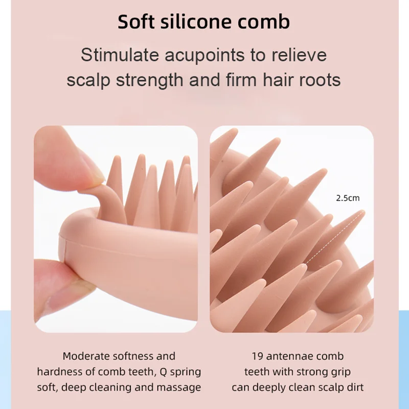 Spazzola per Shampoo per capelli in Silicone morbido spazzola per capelli per massaggio del cuoio capelluto strumenti per la cura dei capelli bagno per doccia bagnato e asciutto strumenti per Spa regali Holloween - immagine 3