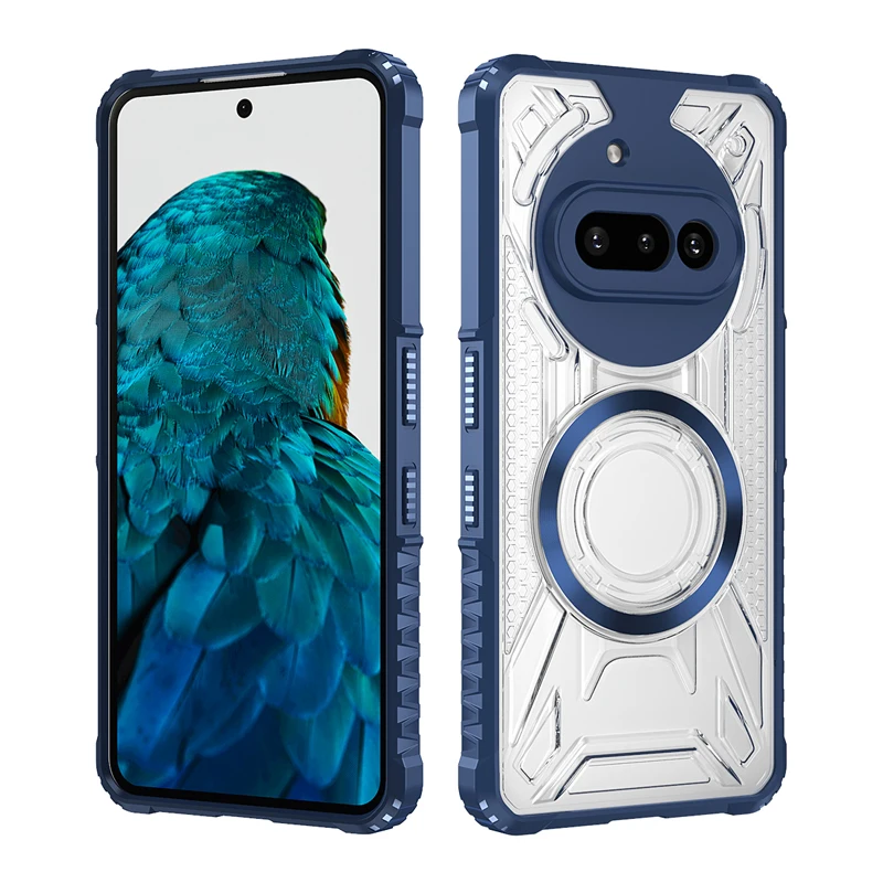 ELVEV Magnetic Battle Shadow Series Anti-Slip Hard Transparent Phone Case