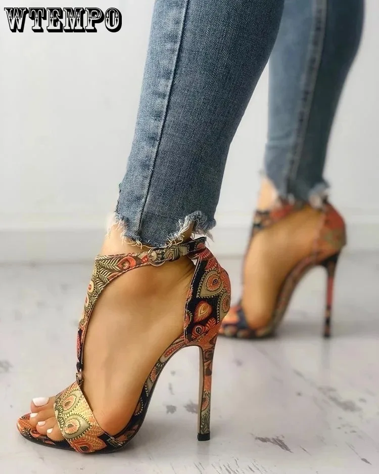 

Женские туфли-лодочки WTEMPO на высоком каблуке, новые босоножки, женская модная летняя сексуальная обувь, женские туфли-лодочки на высоком каблуке-шпильке с открытым носком