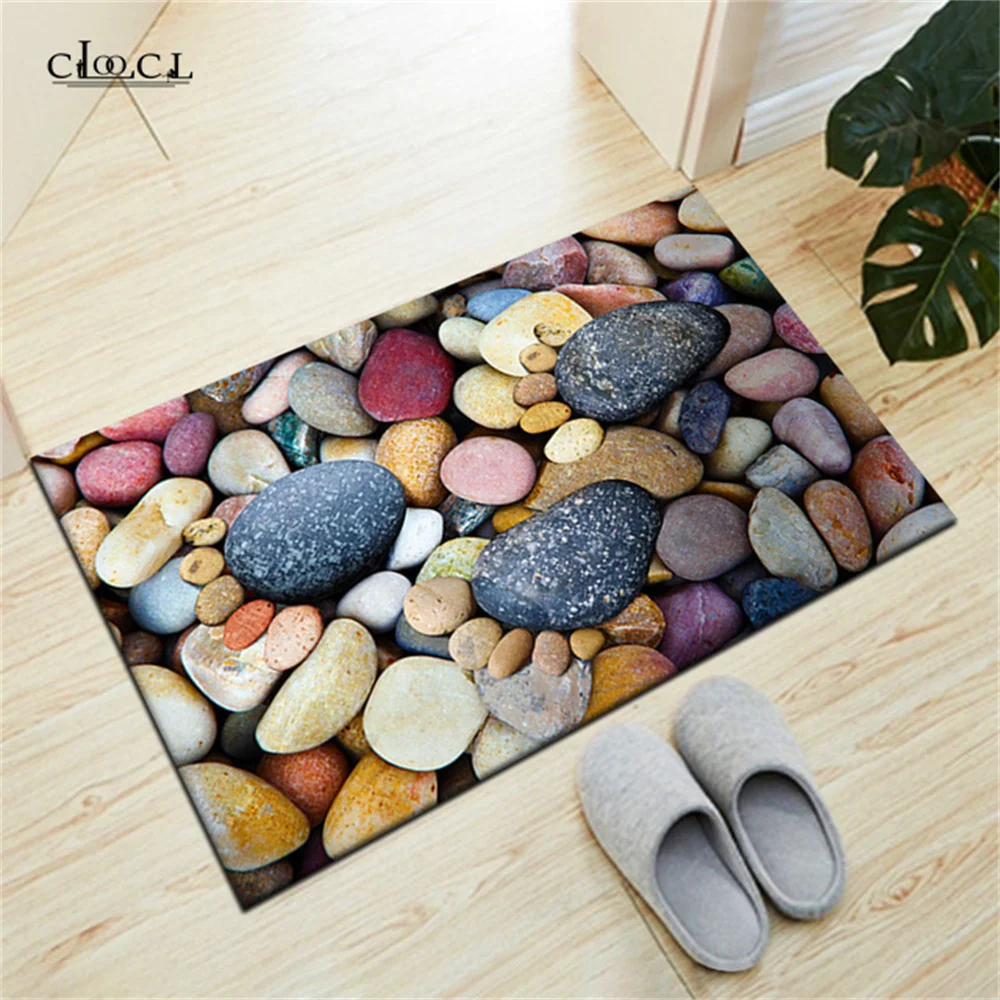

CLOOCL 3D Geometric Abstract Stones Doormat Living Room Decoration Teenager Bedroom Decor Carpets Anti-slip Rug Carpet 40x60cm