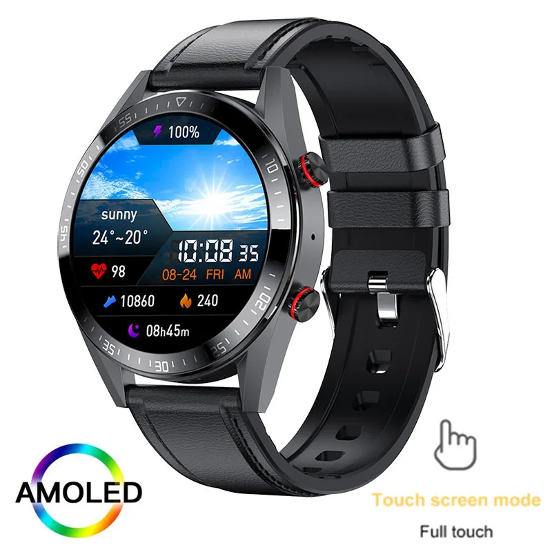 2022 New 454*454 AMOLED screen smart watch Always display the time bluetooth call local music Weather smartwatch for men Android 