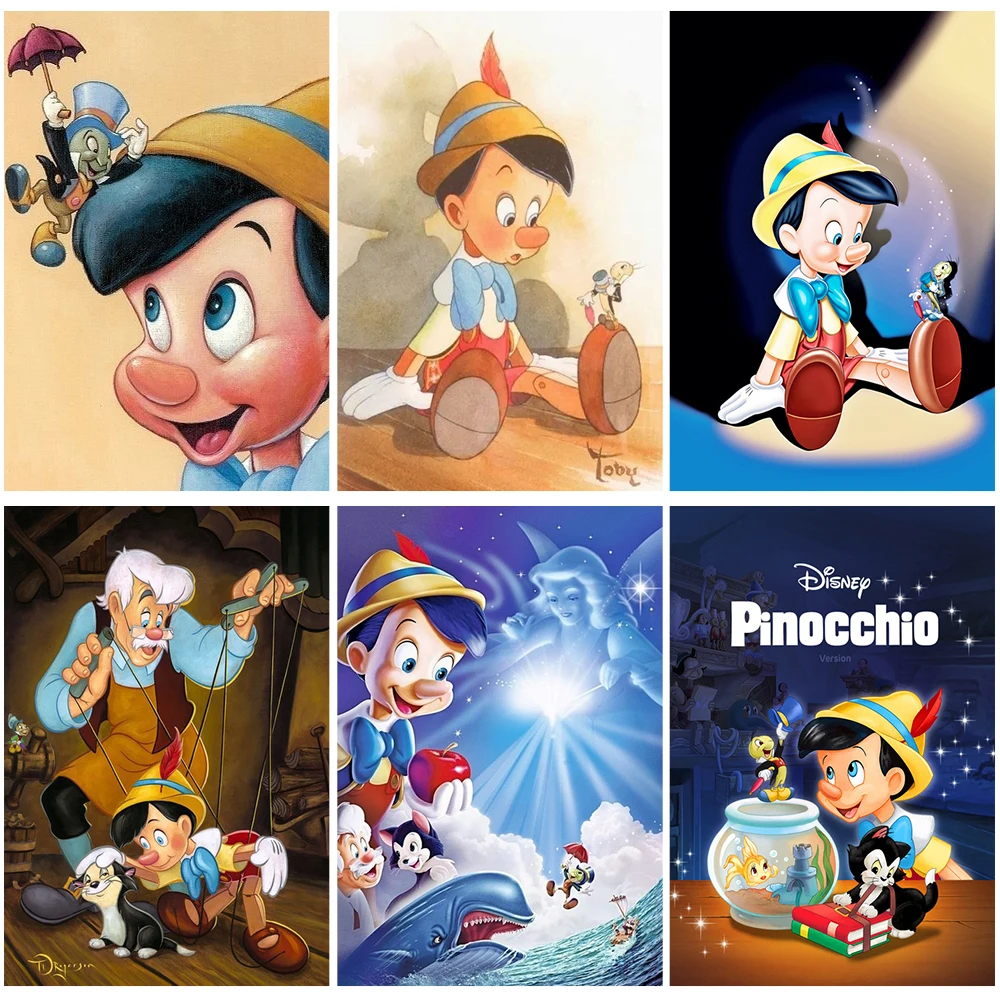 Disney Cartoon Pinocchio 5D Diamond Painting Full Square Round Drill Ricamo Mosaico Punto Croce Kit Ricamo Home Decor