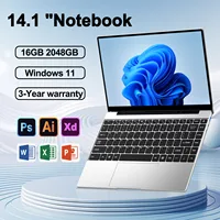 14.1″ Ultra Slim Laptop 16GB RAM 2TB SSD Intel N3700 Windows 11 Pro Notebook Gamer 1920*1080  Display Office Study Computer PC