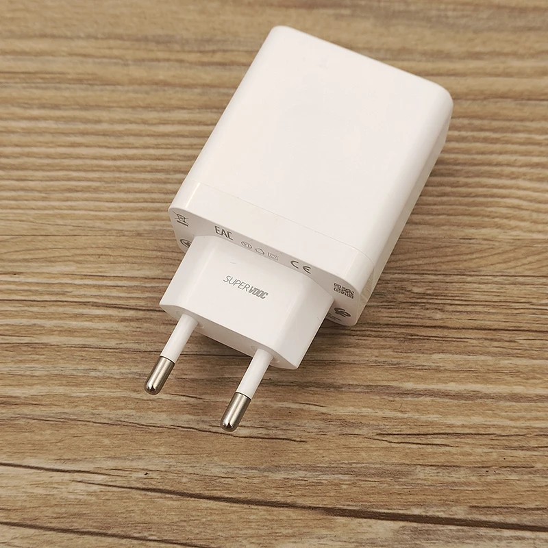 33W OPPO Supervooc EU Fast Charger with USB Type C Cable