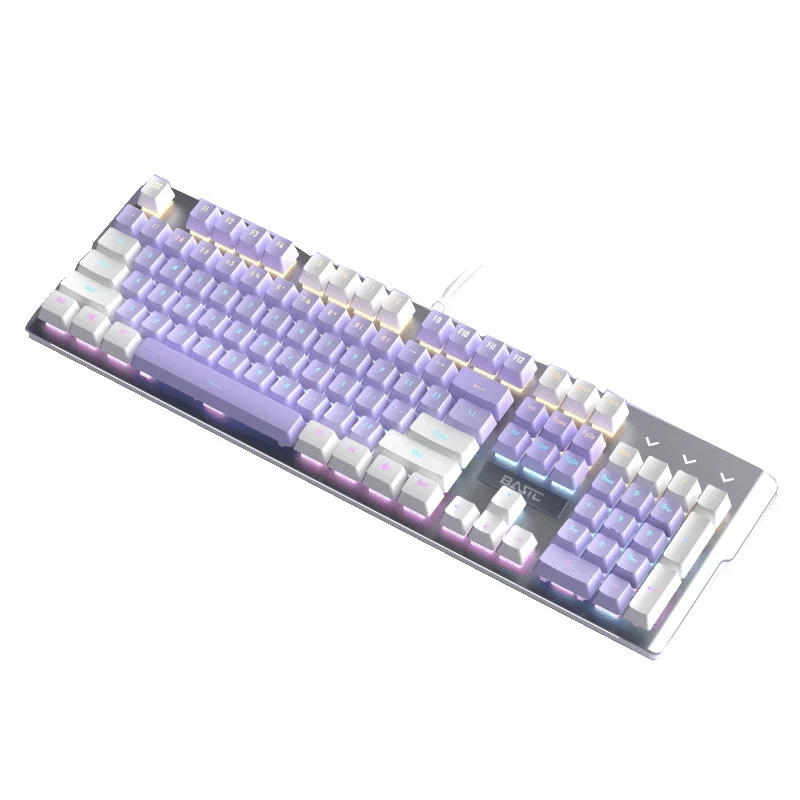 Fantasy Purple Wired Blue Switch Brown Switch 104 Key Mixed Light Mechanical Keyboard Mouse Headset Set For Laptop Desktop