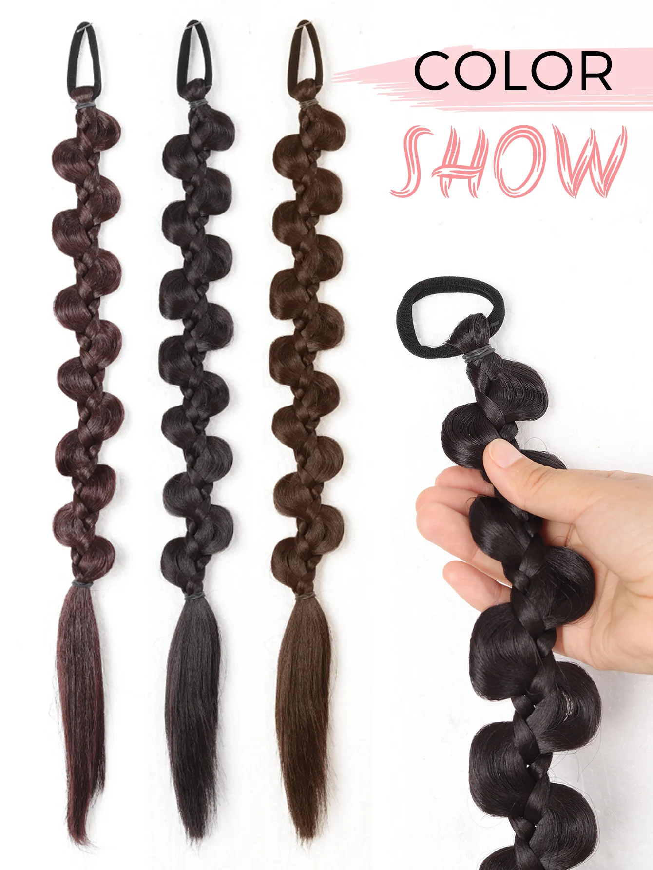 Synthetic Braided Ponytail Hair Extensions for Women