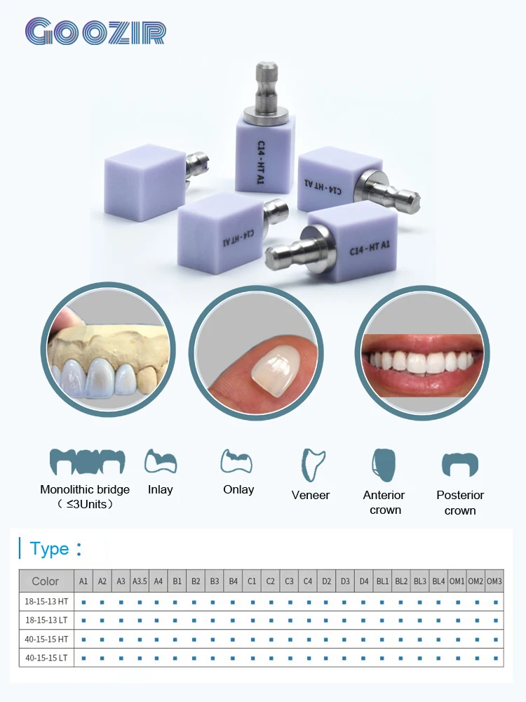 goozir-disilicato-c14-disilicato-di-litio-ht-tranclucency-5-pezzi-una-scatola-materiali-dentali