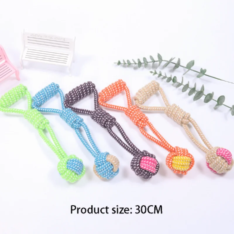 Interactive Cotton Rope Chew Ball For Dogs And Puppy Teething_voghion.com