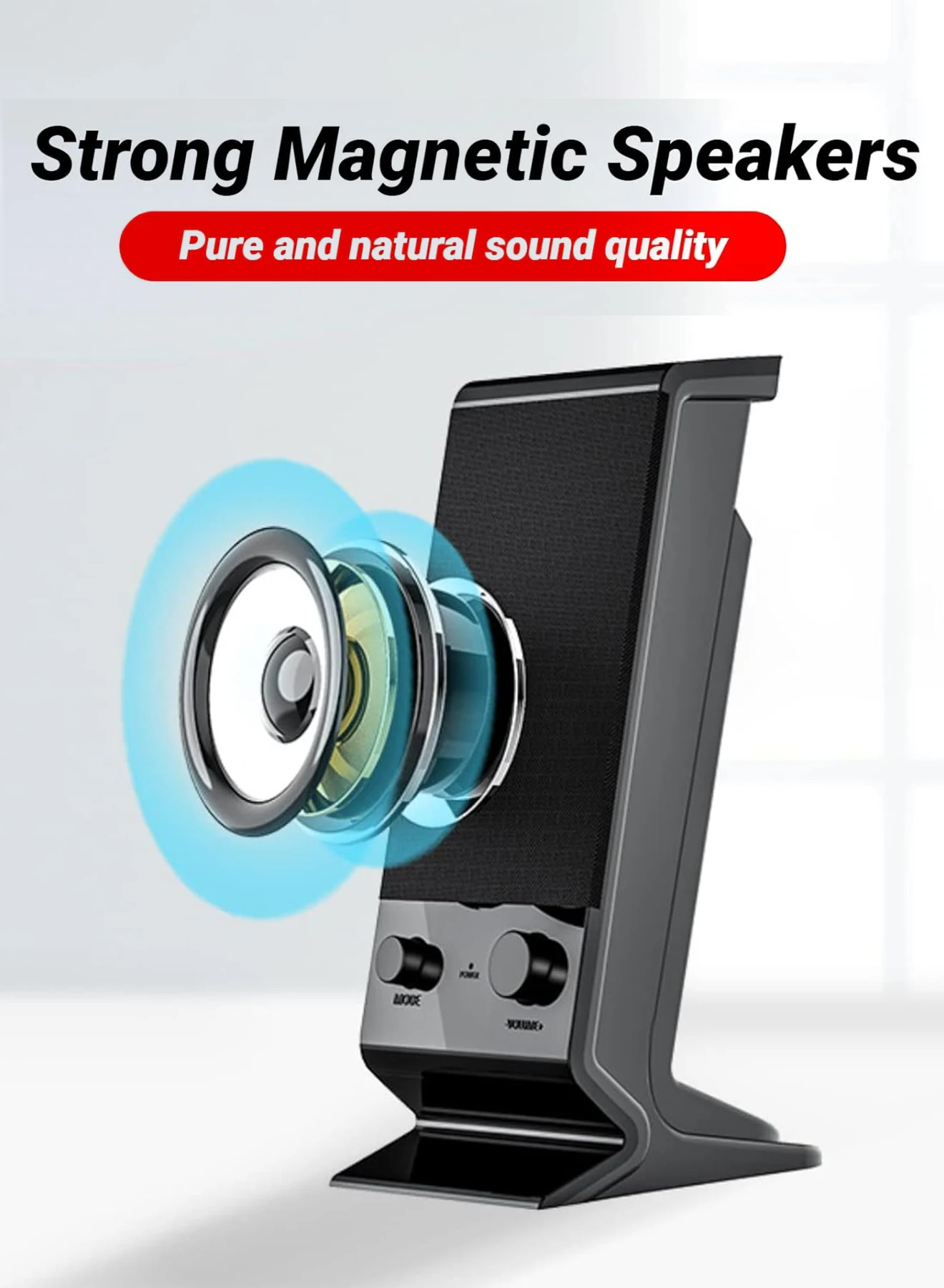 Computer Speaker Compact and Delicate Laptop Speakers with Volume Control and 3.5 Mm Audio Plug, USB-Powered Desktop Speaker 3