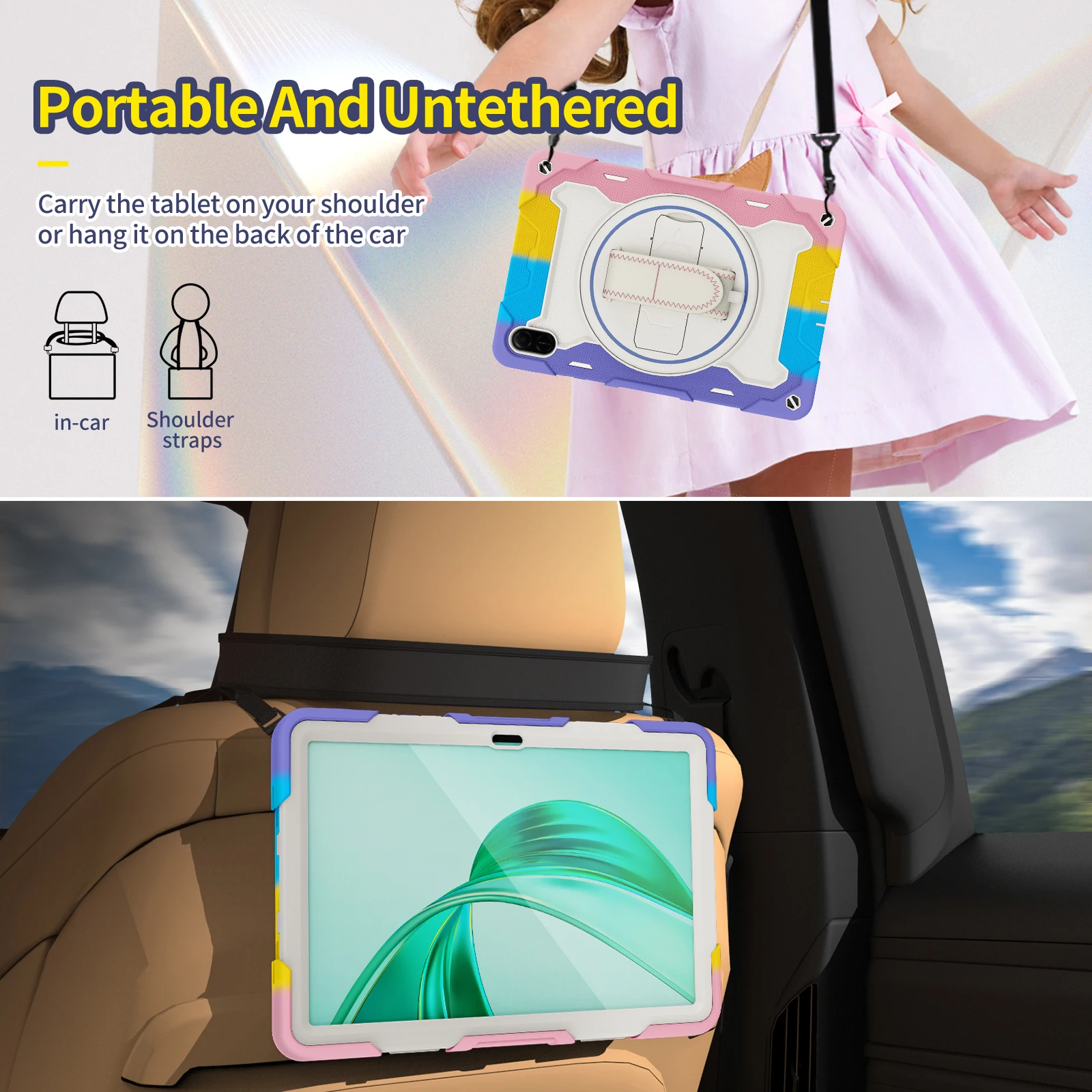 Shockproof Silicone PC Tablet Case Stand - Rugged
