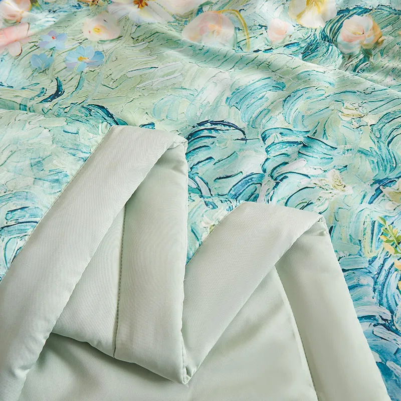 1pc Skin-friendly Quilts Soft Duvet Single/Double/Queen Size Comforter Quilted Blanket Home Bedspread 여름이불 (No Pillowcase)