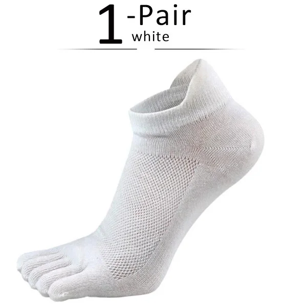 Men's Cotton Ankle Socks - Breathable, Sweat-Absorbing, 5-Finger Design