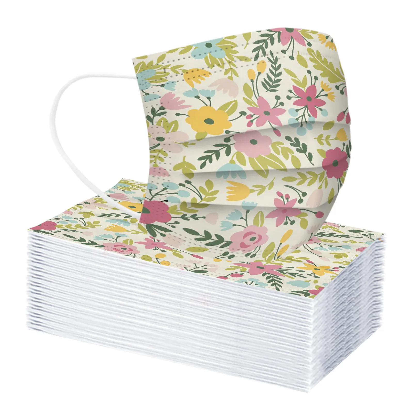 【قناع للكبار】أغطية وجه عصرية مكونة من 50 قطعة - حم...