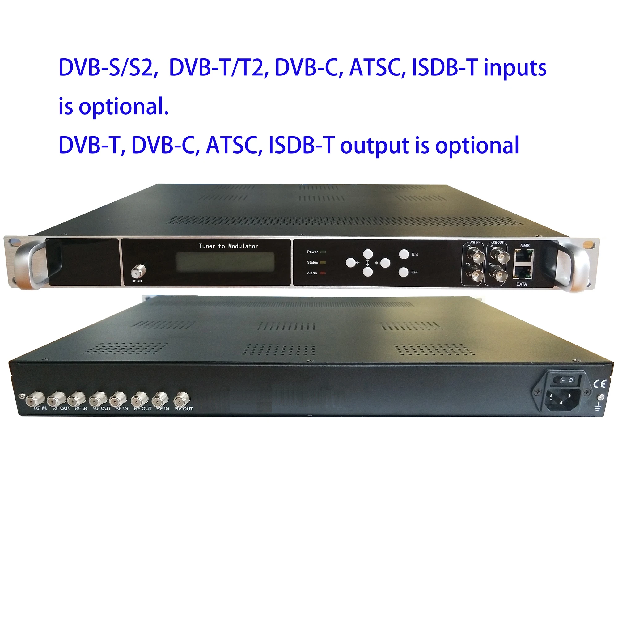 

4/8 way dvb-s2/S to DVB-T/DVB-C/ATAC/ISDB-T digital catv modulator, 4/8 way RF tuner to digital RF modulator