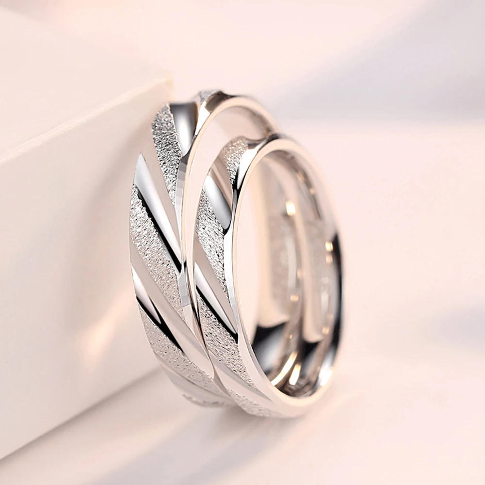 Daifuni 100% S925 Sterling Silver Frosted Finger Rings For Woman Men Wedding Band Top Quality Engagement Fine Party Jewelry 5