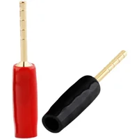 20PCS 2mm Gold Plated Screw Type Small Banana Plug Pin Audio Speaker Cable Connector Copper Straight Male Connector 5