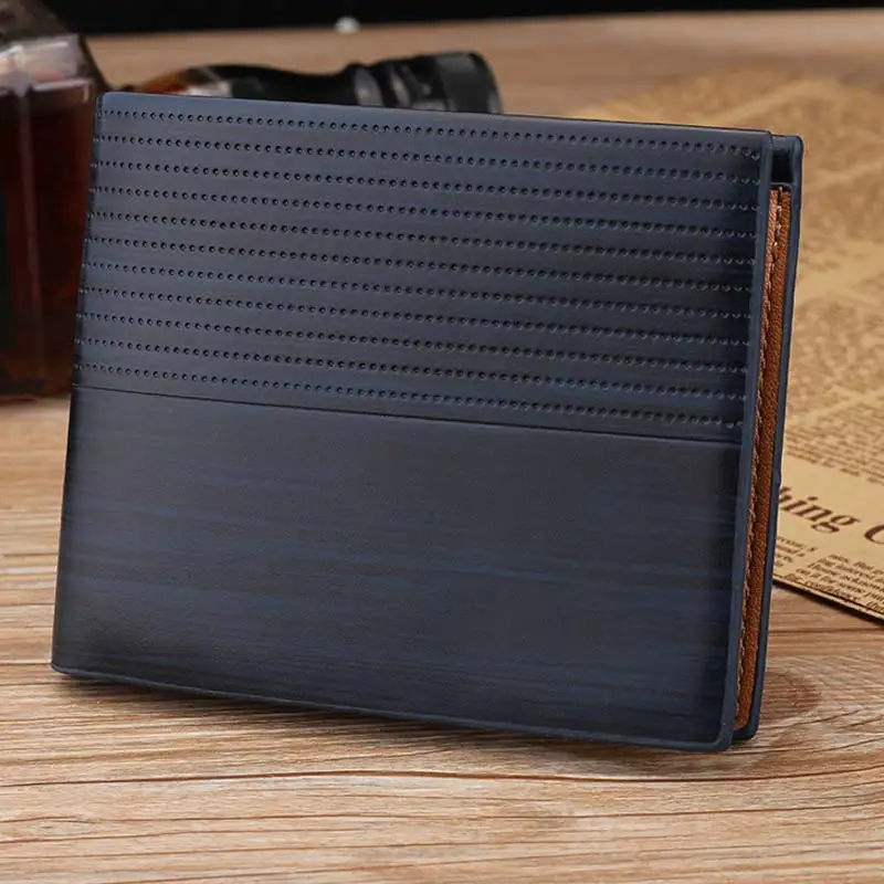 Fashion Men Wallet Leather Short Purse Small Vintage Wallet Embossed Money Bag Credit Card Holders High Quality