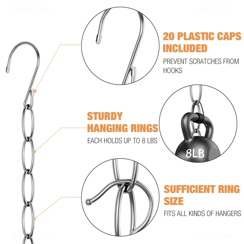7 Hanging Hole Wardrobe Multi-port Support Circle Clothes Chain Hooks Clothing Drying Rack Hangers Home Storage 5