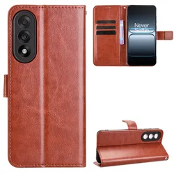 Leather Flip Case with Wallet and Kickstand for OnePlus Nord CE4 Lite (Brown)