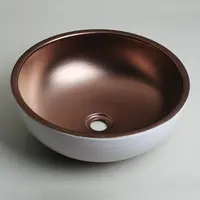 ZAPPO ห้องน้ําอ่างล้างจานเซรามิคสีขาวพร้อมก๊อกน้ําอ่างล้างจานทรงกลมสีขาวชามอ่างล้างจานห้องน้ําพอร์ซเลนเหนือชามเคาน์เตอร์ 3