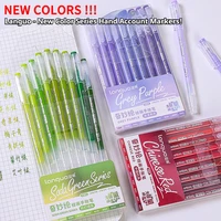 LANGUO 9 Colors Newest Morandi Colorful Gel Pen Student Writing Marker DIY Graffiti Painting Drawing Handbook Pens School 3