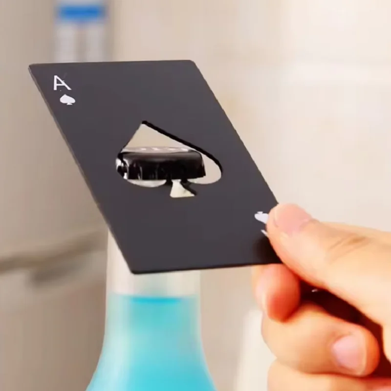 Stain Stainless Steel Spades Winemaker Bottle Opener Playing Cards Bottle Opener Credit Card Beer bottle opener wine opener wine corkscrew