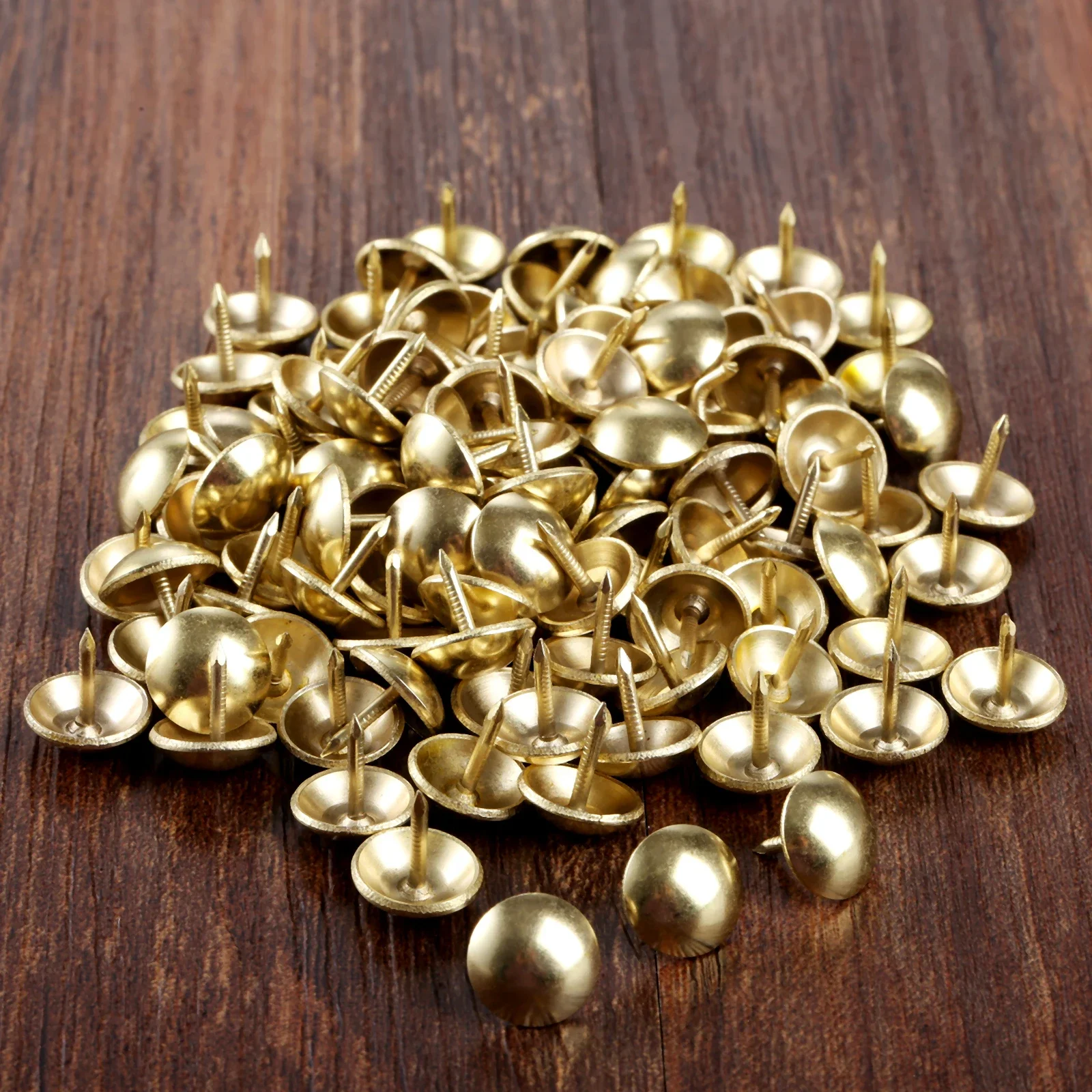 100Pcs Antique Silver/Gold Round Upholstery Nails Furniture Jewelry Box Sofa Drum Decorative Tacks Stud Pushpin Doornail 11*11mm