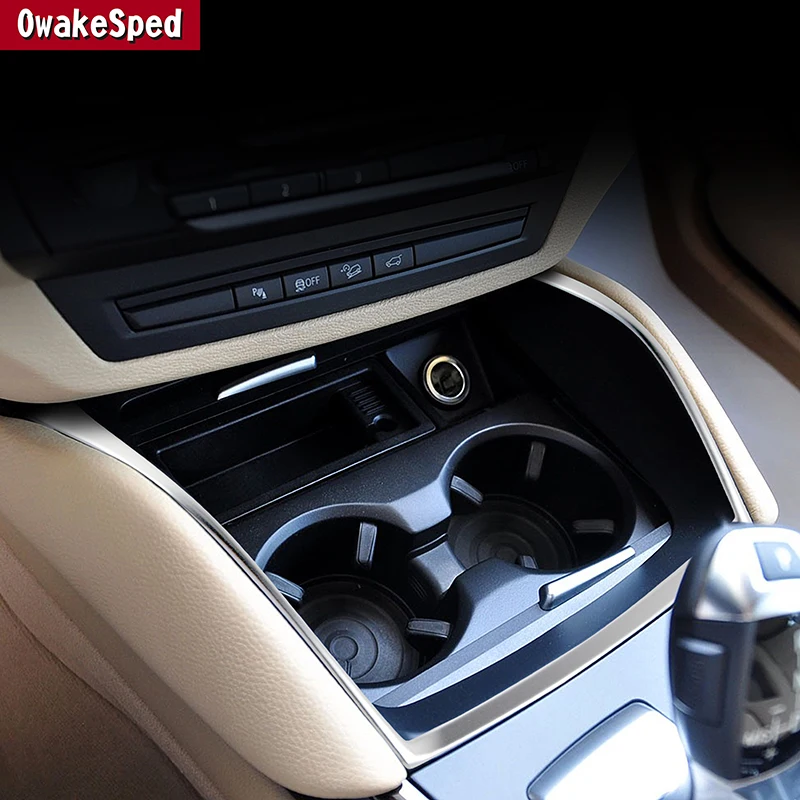 

Center Console Water Drink Cup Holder Frame Decoration Strip For BMW X6 E71 2009-14 Cover Trim Car Accessories Interior Sticker