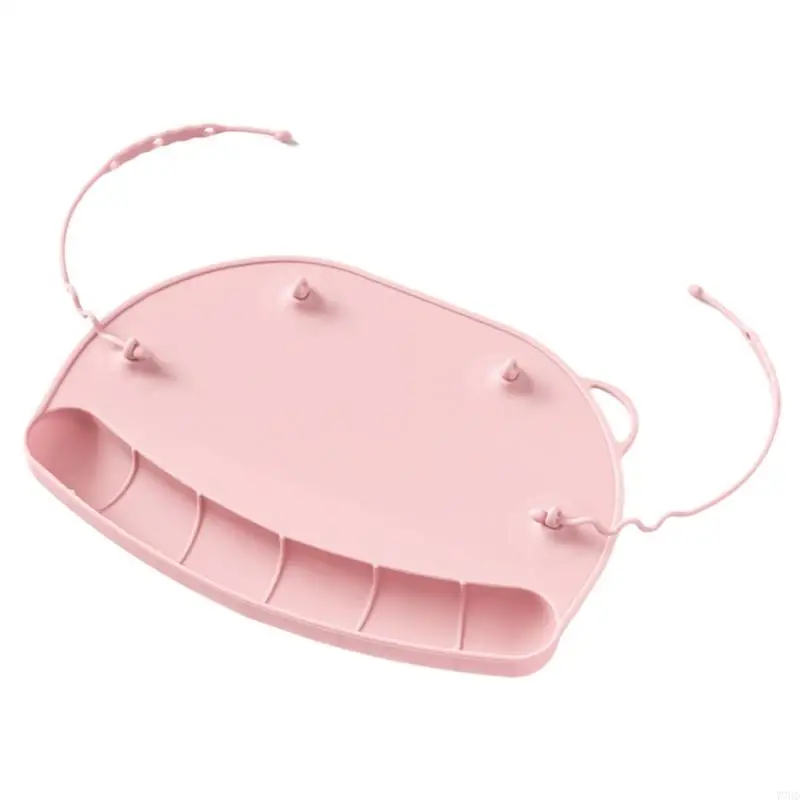 77hd  실리콘 플레이스 팅 음식 포수 주머니를 가진 Nonslip  테이블 매트는 식당에서 가장자리가 올라가는 가장자리가 있습니다.