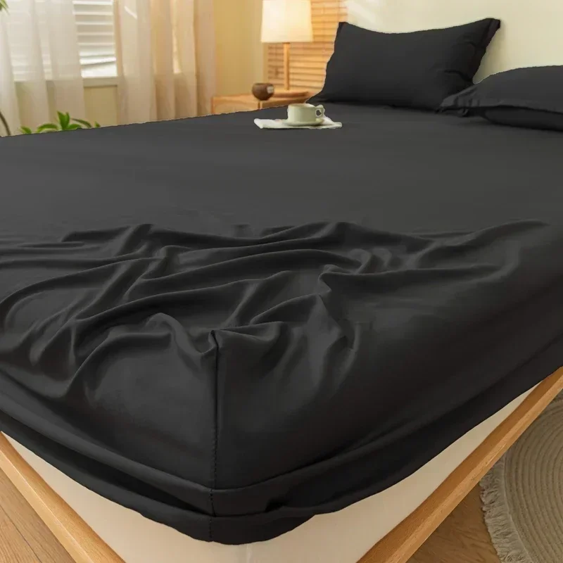 High Quality Fitted Sheet Single Double King Queen Size Mattress Cover With Elastic Band Bed Sheet 90/120/150/180 Fit Sheet 3