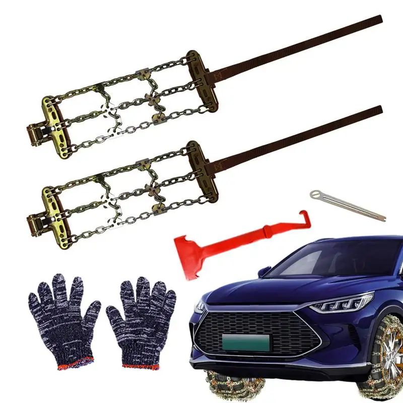

Universal Car Snow Chain Anti Slip Tire Chains auto Wear Resistant Snow Mud Sand Tyre Chain Straps For RVs Sedans SUVs Trucks